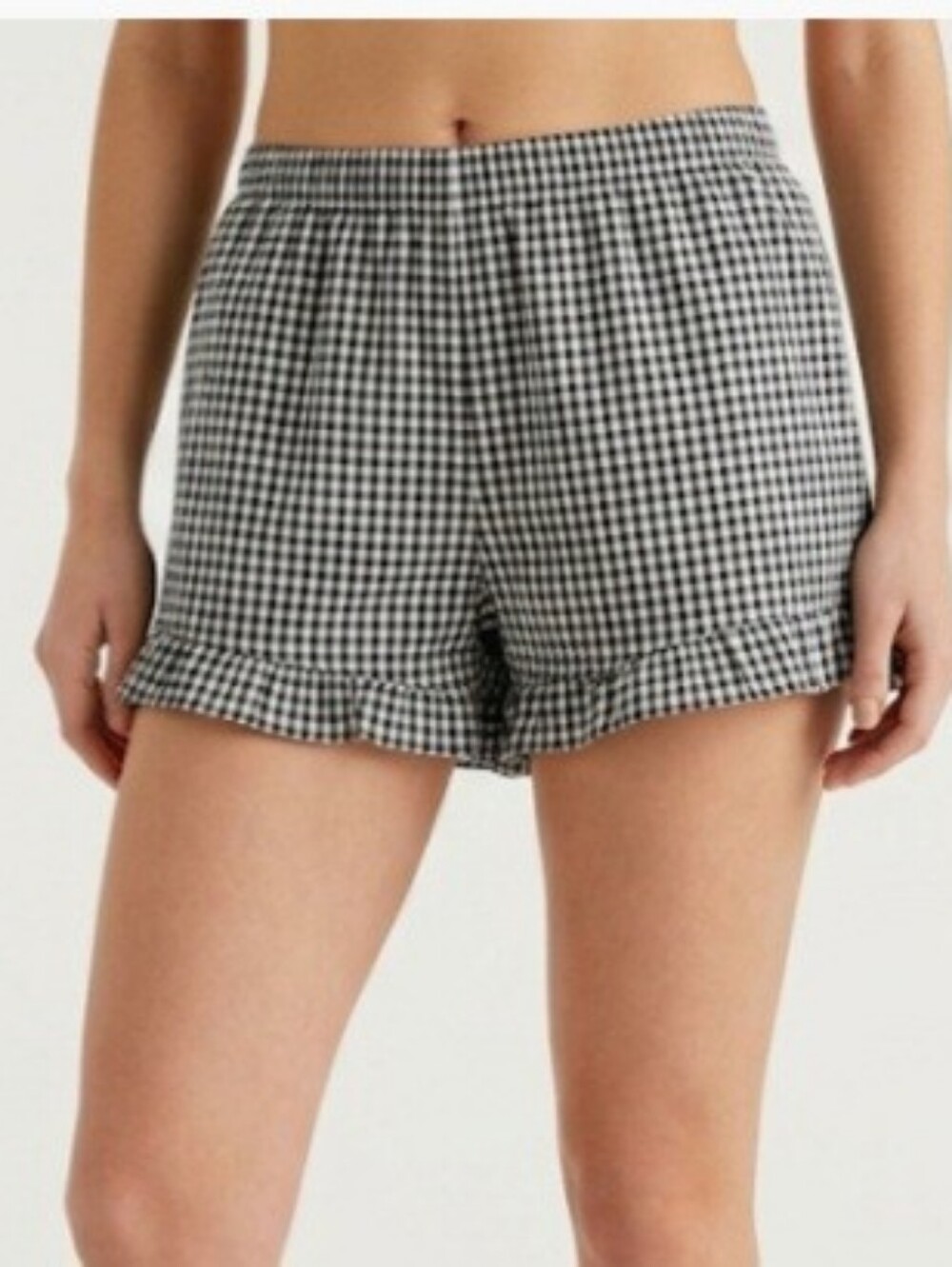 GAP Black & White Gingham Elastic Waist Women’s Shorts Size Large